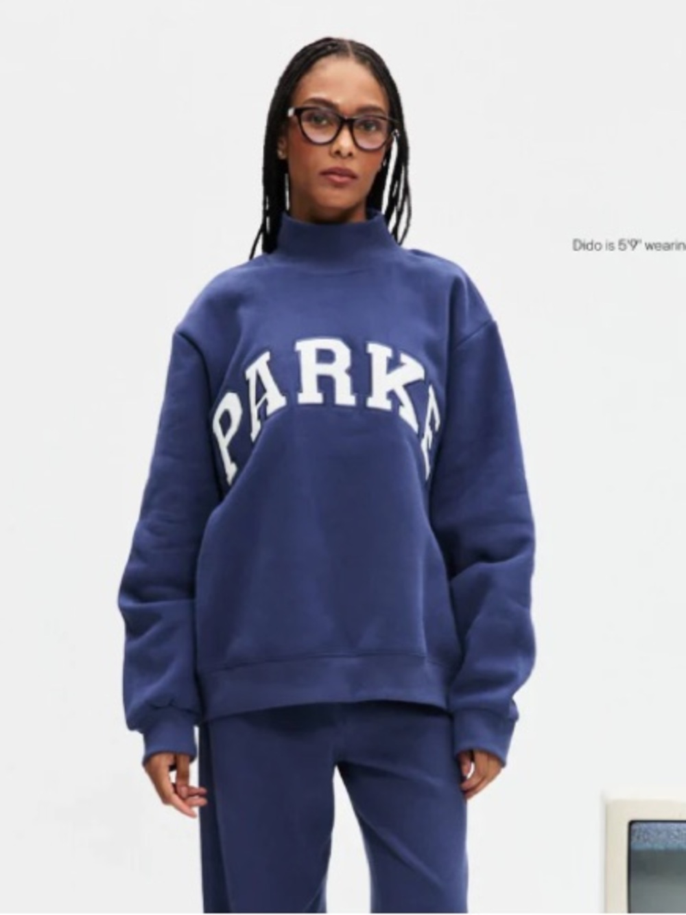 PARKA Navy Funnel Neck Sweatshirt